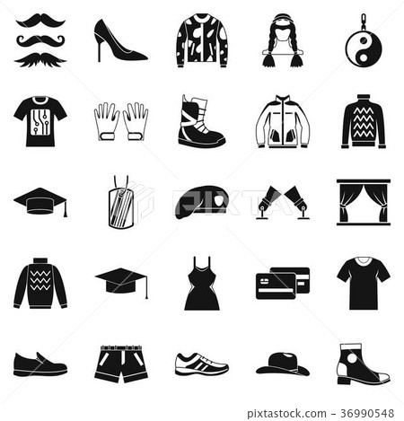 Mustache icons set, cartoon style Mustache icons set, cartoon style 36990548