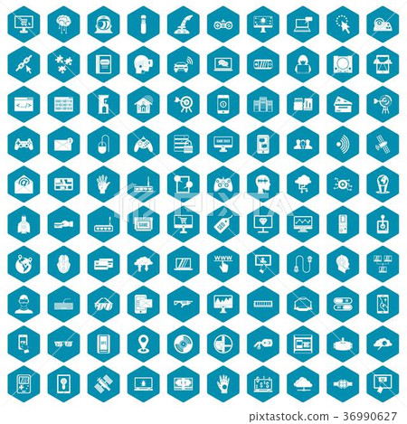 100 virtual icons sapphirine violet 36990627