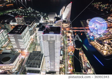 從天空庭院的橫濱夜視圖 36991943