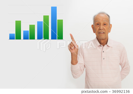 Senior man and graph Senior man and graph 36992136