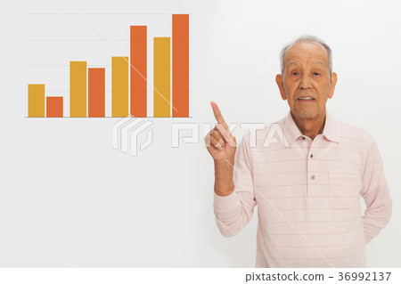 Senior man and graph 36992137