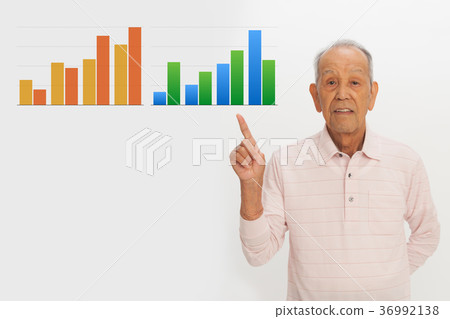 Senior man and graph Senior man and graph 36992138