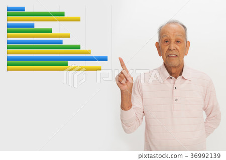Senior man and graph Senior man and graph 36992139