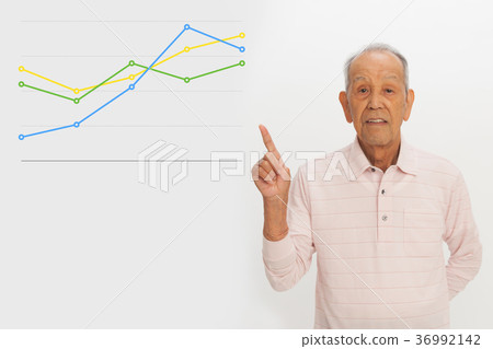 Senior man and graph 36992142
