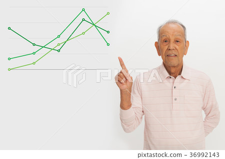 Senior man and graph 36992143
