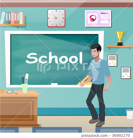 Young teacher man at class lesson 36992270