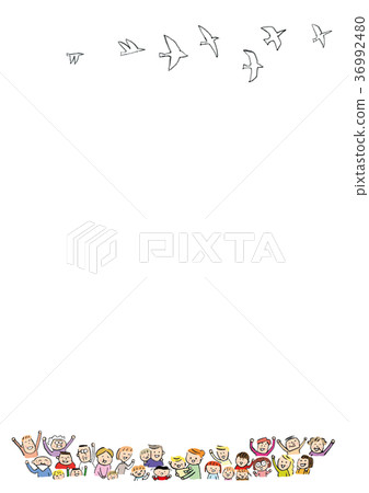 集團和平鴿子幸福的微笑喜悅 36992480