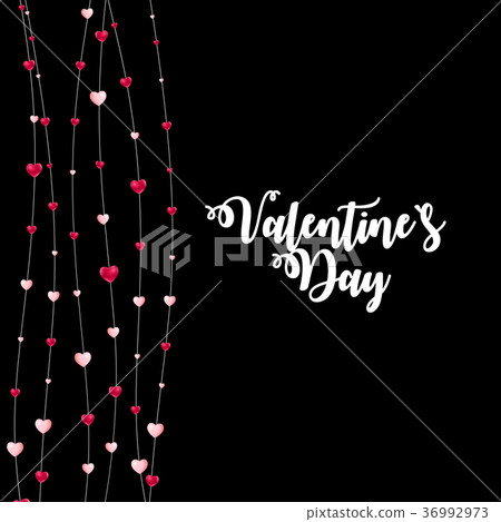 Happy Valentines Day Card with Heart. Vector Happy Valentines Day Card with Heart. Vector 36992973