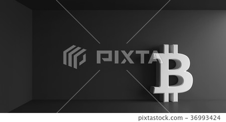 White bitcoin symbol 36993424