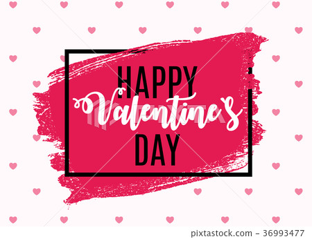 Happy Valentines Day Card with Heart. Vector 36993477