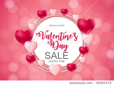 Valentines Day Sale, Discount Card. Vector 36993479