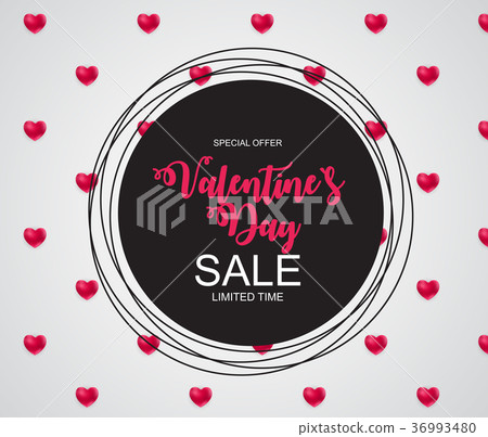 Valentines Day Sale, Discount Card. Vector 36993480