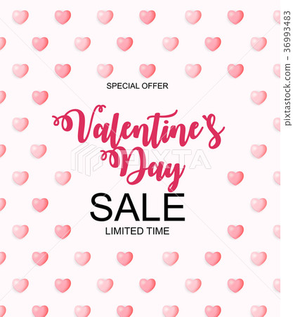 Valentines Day Sale, Discount Card. Vector 36993483