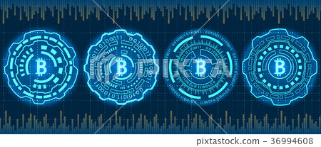 Mining Bitcoin Crypto Currency, BTC, Bit-coin 36994608