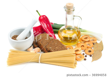 Set of natural products isolated on white  36994858