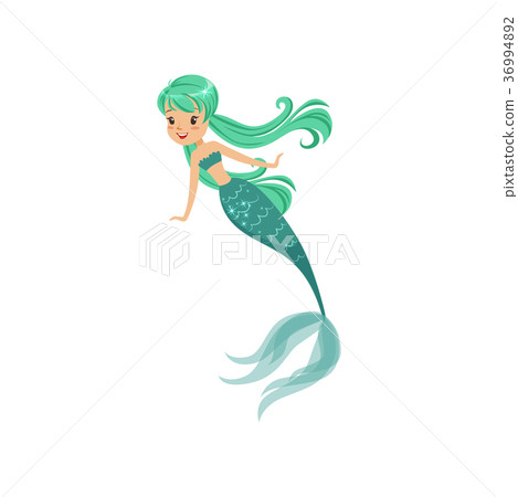 Cartoon mermaid girl character in flat style Cartoon mermaid girl character in flat style 36994892