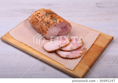 Homemade meatloaf from pork meat with spices Homemade meatloaf from pork meat with spices 36995247