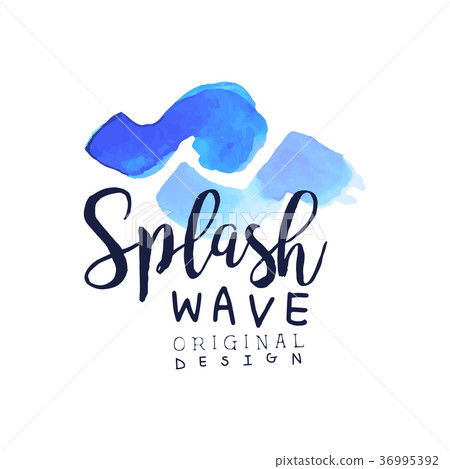 Splash wave original design logo template, aqua 36995392