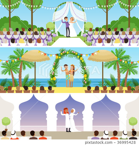 Different wedding ceremonies set, traditional 36995428