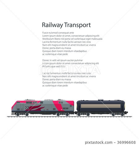 Brochure Locomotive with Tank on Railway Platform Brochure Locomotive with Tank on Railway Platform 36996608