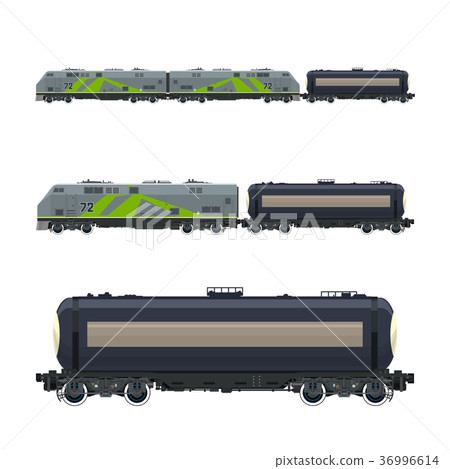 Green Locomotive with Railway Tank Car Green Locomotive with Railway Tank Car 36996614