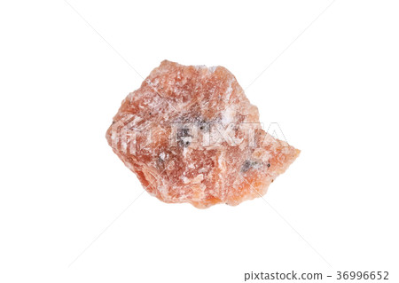 Orange calcite mineral stone, isolated on white 36996652