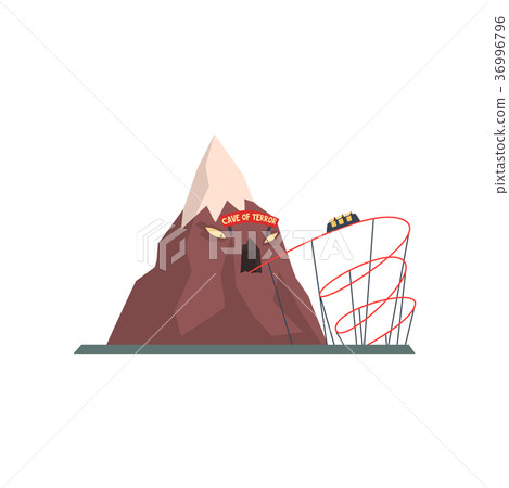 Cave of terror with tunnel for tram. Extreme 36996796