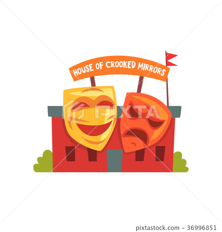 House of crooked mirrors. Colorful amusement park House of crooked mirrors. Colorful amusement park 36996851