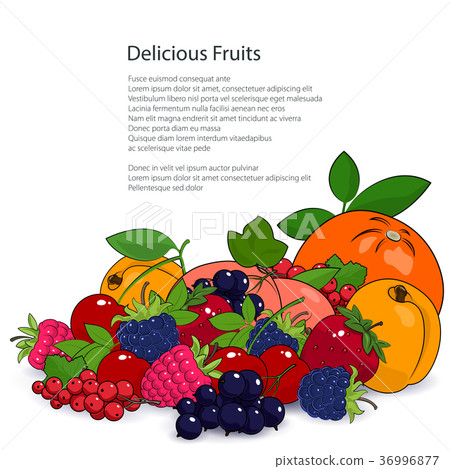 Poster Juicy Fruits and Berries Poster Juicy Fruits and Berries 36996877