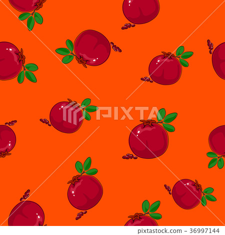 Seamless Pattern ,Pomegranate on Orange Background Seamless Pattern ,Pomegranate on Orange Background 36997144