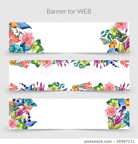 Tropical flower frame in a watercolor style. 36997212