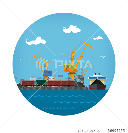 Port Warehouses and Cranes Port Warehouses and Cranes 36997255