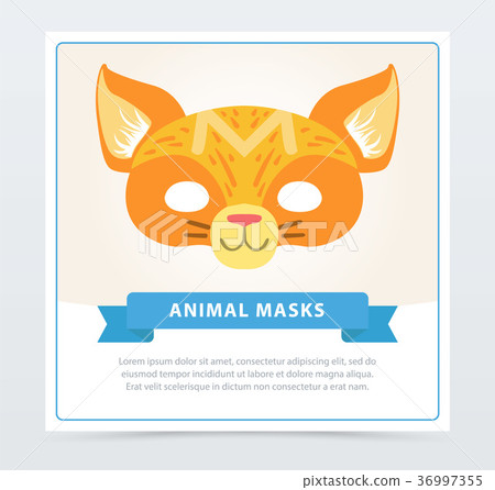 Colorful cat masquerade mask. Cute domestic animal Colorful cat masquerade mask. Cute domestic animal 36997355