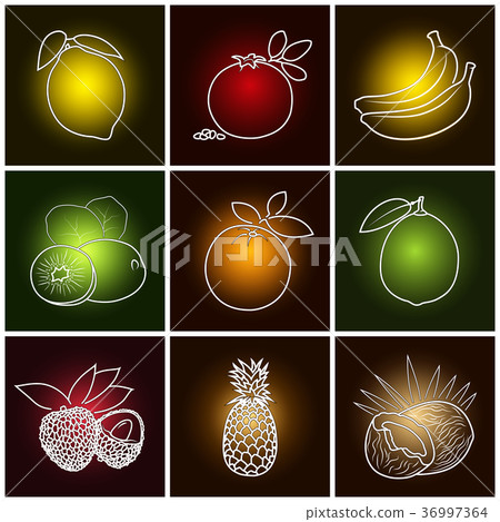 Tropical Fruit Icons Tropical Fruit Icons 36997364