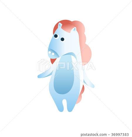 Cute horse standing on two legs, stylized 36997383