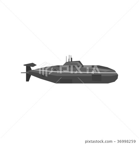 Military submarine. Underwater transport. Black Military submarine. Underwater transport. Black 36998259