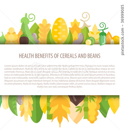 Vector Banner with Health Benefits of Cereals Vector Banner with Health Benefits of Cereals 36999085