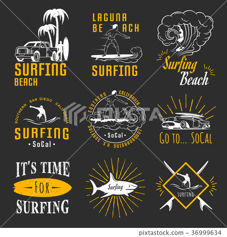 Vector Set Surf Badges, Sign and Logos Vector Set Surf Badges, Sign and Logos 36999634