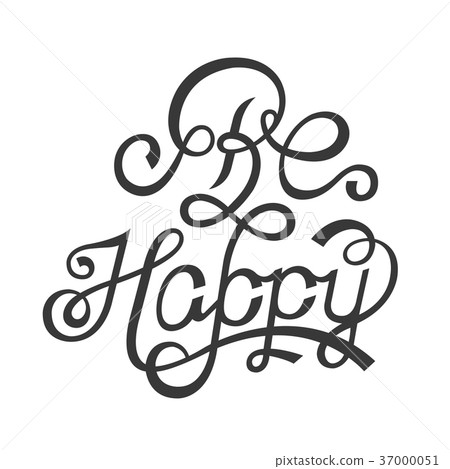 Vector Design Lettering - Be Happy - Stock Illustration [37000051] - PIXTA
