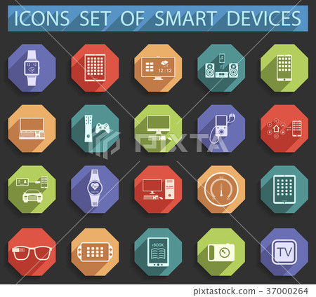 Vector Illustration Smart Devices in Style Flat. - Stock Illustration ...