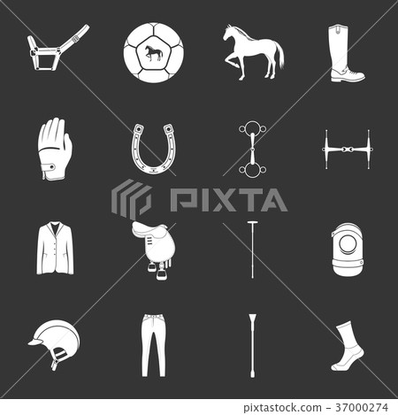 Vector set of icons and sign of polo Vector set of icons and sign of polo 37000274