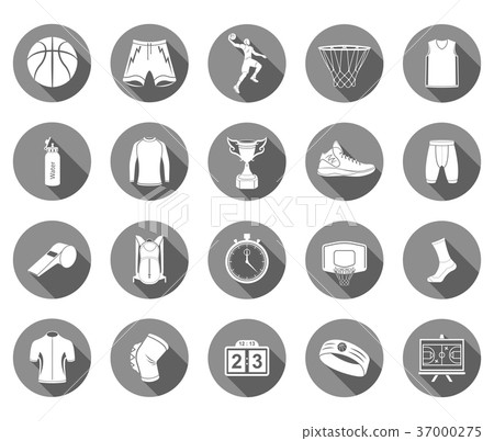 Vector set of icons basketball and equipment Vector set of icons basketball and equipment 37000275