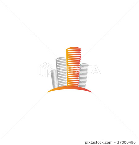 Isolated abstract city skyscraper logo,urban real 37000496