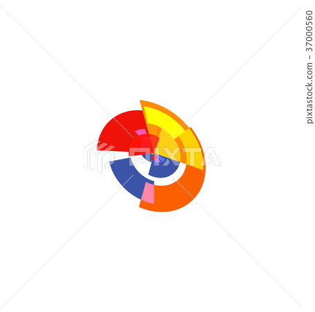Isolated abstract colorful pie chart logo, round - Stock Illustration ...