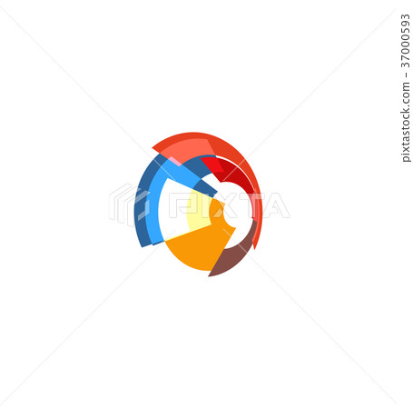 Isolated abstract colorful pie chart logo, round-插圖素材 [37000593] - PIXTA圖庫