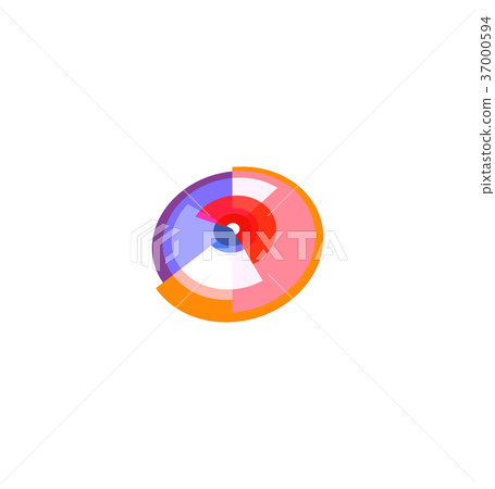 Isolated abstract colorful pie chart logo, round Isolated abstract colorful pie chart logo, round 37000594