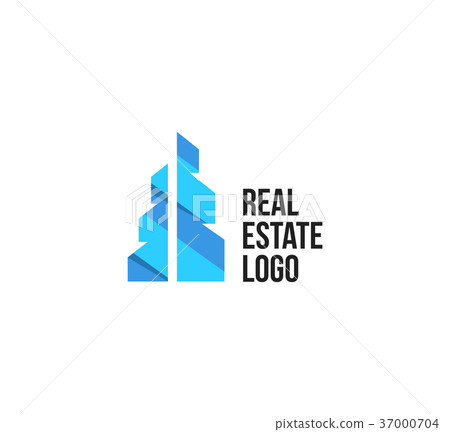 Isolated colorful real estate agency logo, house Isolated colorful real estate agency logo, house 37000704
