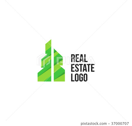 Isolated colorful real estate agency logo, house Isolated colorful real estate agency logo, house 37000707