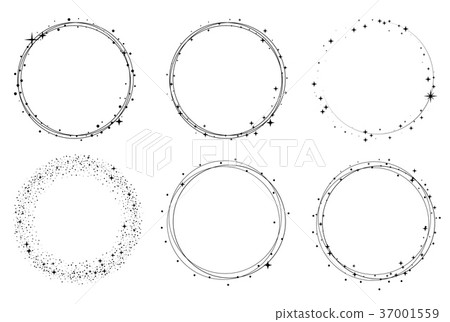 Set of vector graphic circle frames. Wreaths for Set of vector graphic circle frames. Wreaths for 37001559