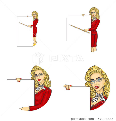 Set of vector pop art round avatar icons for users Set of vector pop art round avatar icons for users 37002222